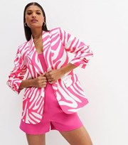 Cameo Rose Pink Wavy Oversized Blazer